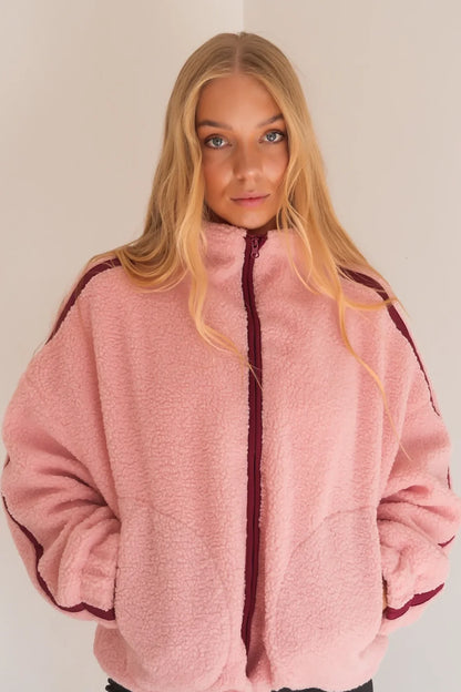 Aubrey Fleece Jacket Pink Plum