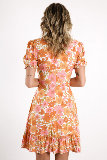 Audrey Dress Orange Floral