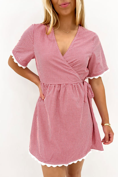 Ava Mini Dress Red Gingham