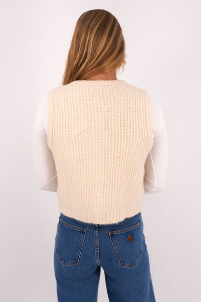 Aya Knit Vest Vanilla