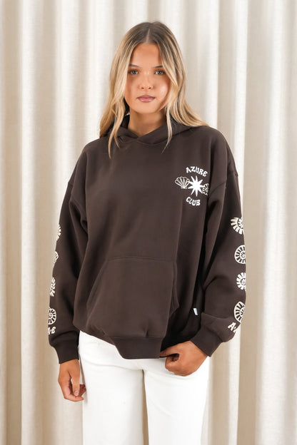 Azure Club Relaxed Hoodie Brown