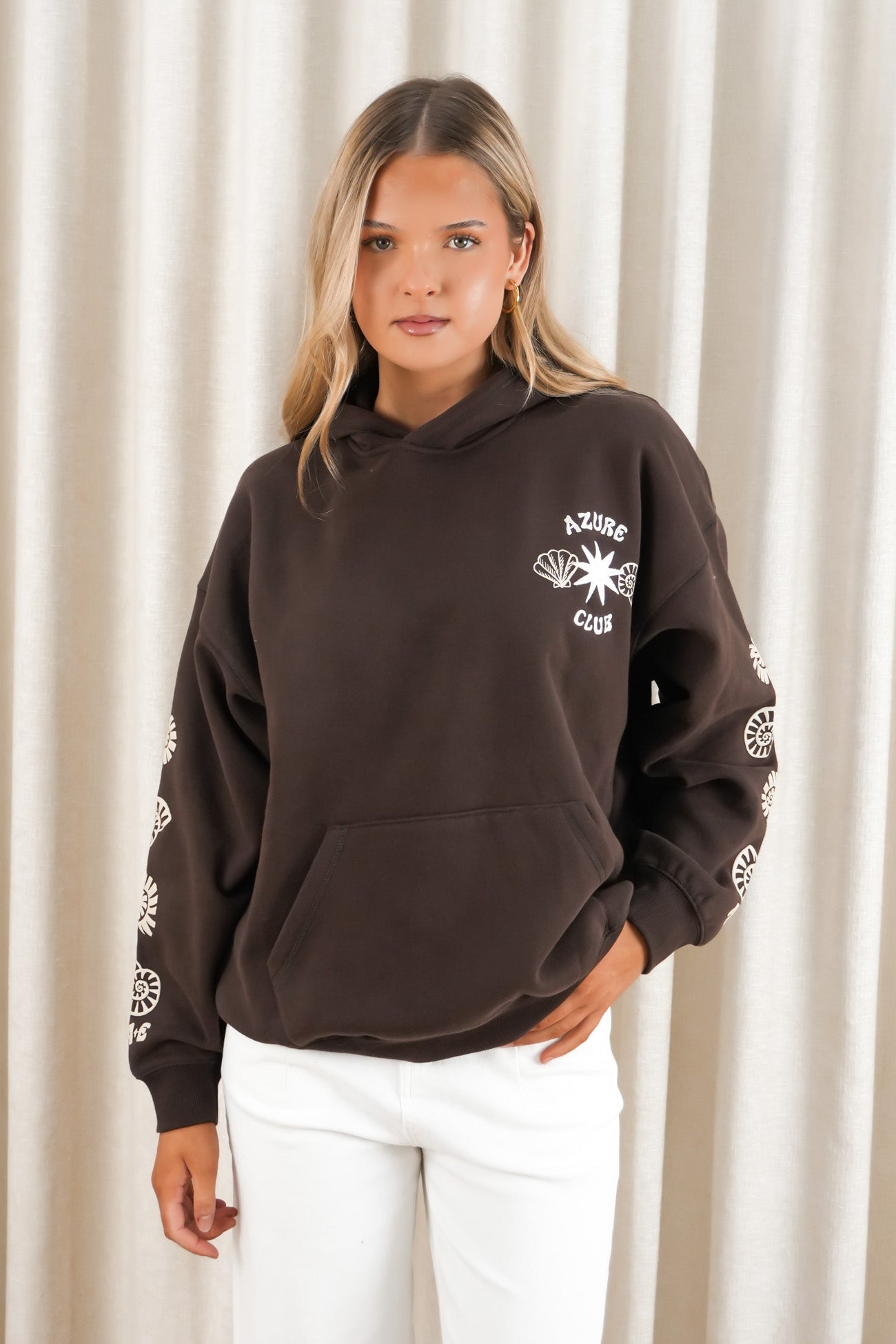 Azure Club Relaxed Hoodie Brown