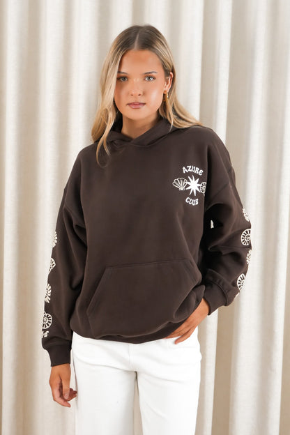 Azure Club Relaxed Hoodie Brown