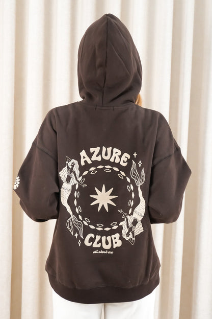 Azure Club Relaxed Hoodie Brown