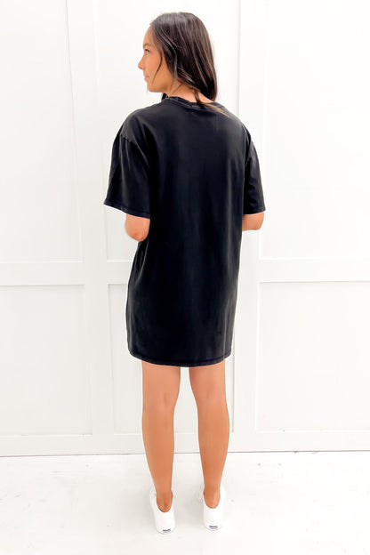 Badge Tee Dress Washed Black