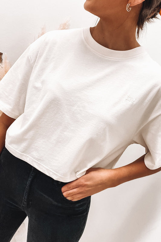 Baggy Crop Tee Unbleached