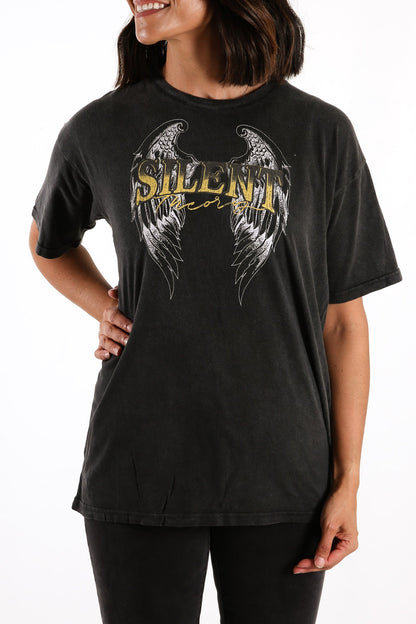 Bandit Tie Tee Washed Black