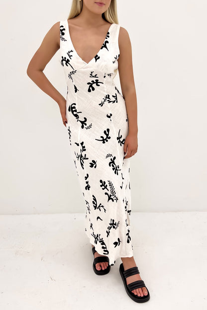 Bari Maxi Dress Cream Black