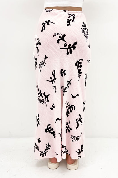 Bari Maxi Skirt Powder Pink Black