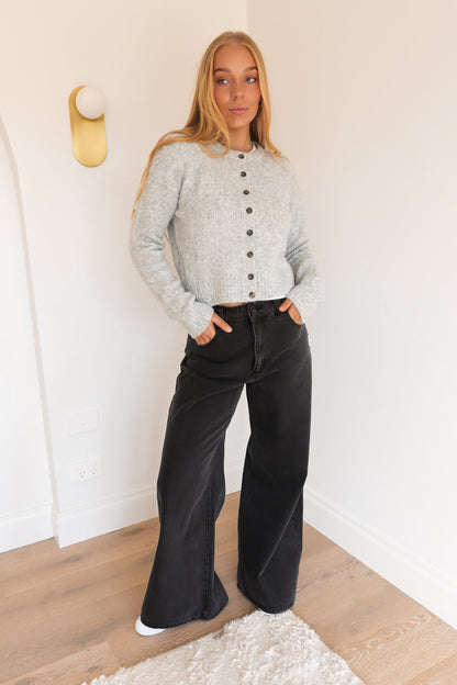 Bayside Cardigan Grey Marle