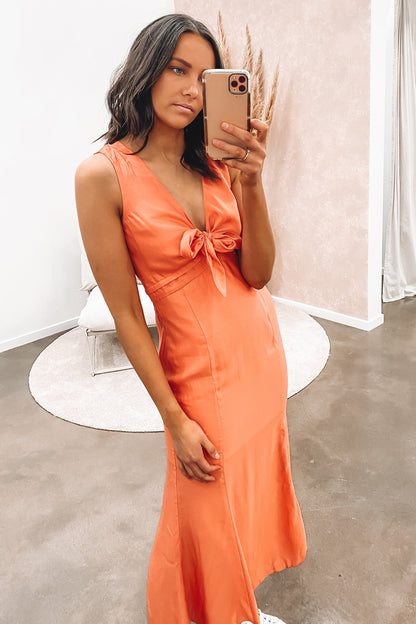 Beatrice Midi Dress Coral