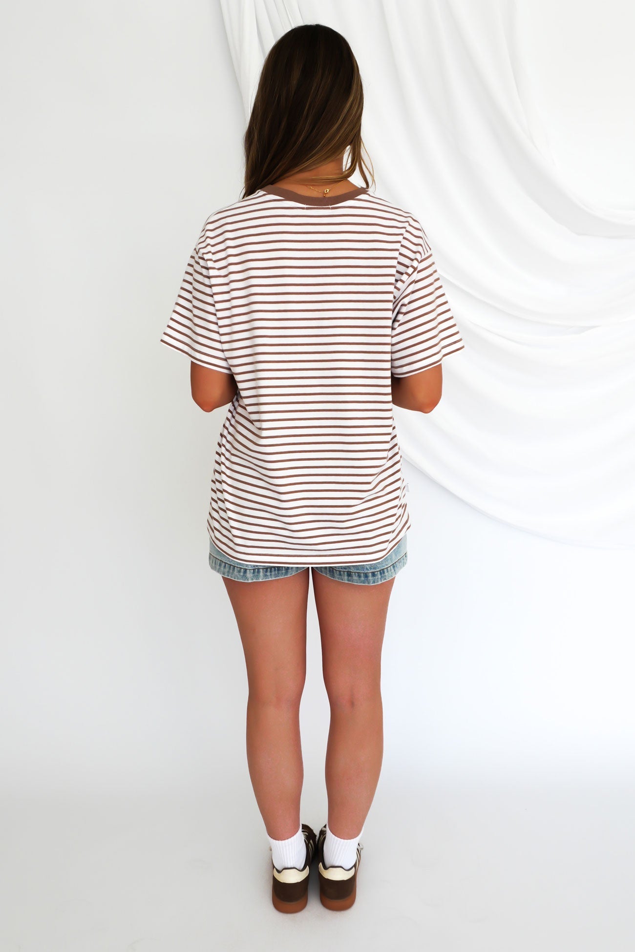Beau Stripe Tee Brown Stripe
