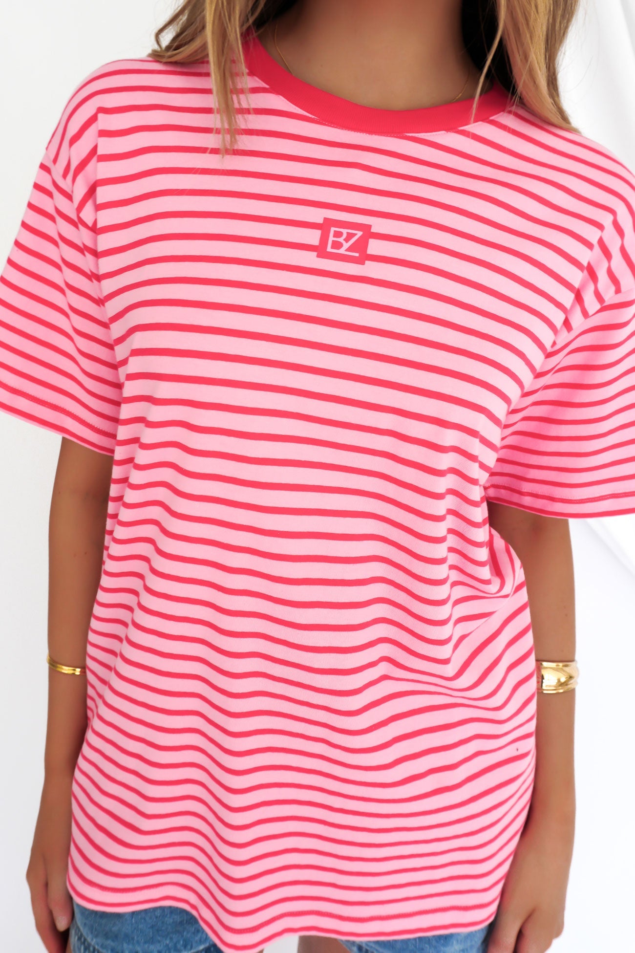 Beau Stripe Tee Pink Stripe