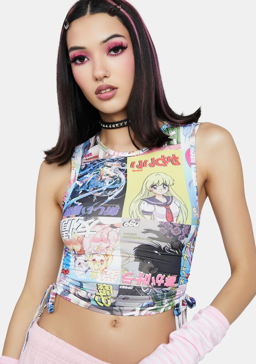 Anime Ruched Tank Top