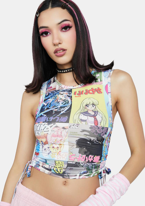 Anime Ruched Tank Top