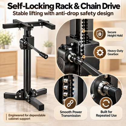 Heavy Object Installation Lift Stand | 220LB Per Stand, Dual Hand/Drill Operation, 2.1m Adjustable Height