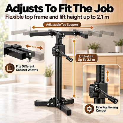 Heavy Object Installation Lift Stand | 220LB Per Stand, Dual Hand/Drill Operation, 2.1m Adjustable Height