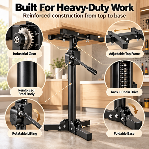 Heavy Object Installation Lift Stand | 220LB Per Stand, Dual Hand/Drill Operation, 2.1m Adjustable Height