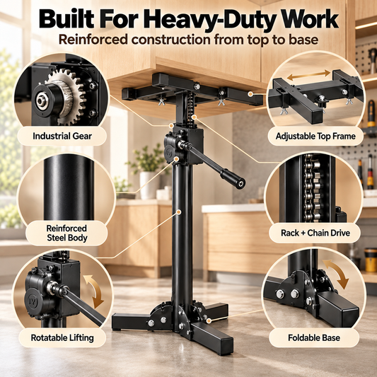 Heavy Object Installation Lift Stand | 220LB Per Stand, Dual Hand/Drill Operation, 2.1m Adjustable Height