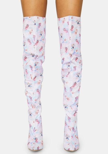 Angel Bad Attitude Knee High Boots