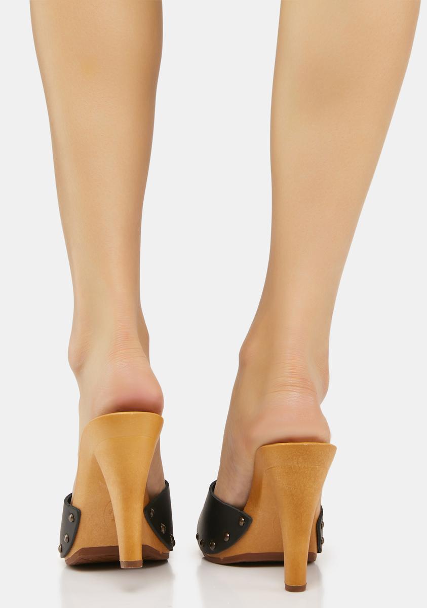 Antonella Black Vegan Leather Heels