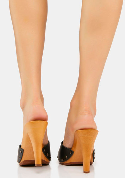 Antonella Black Vegan Leather Heels