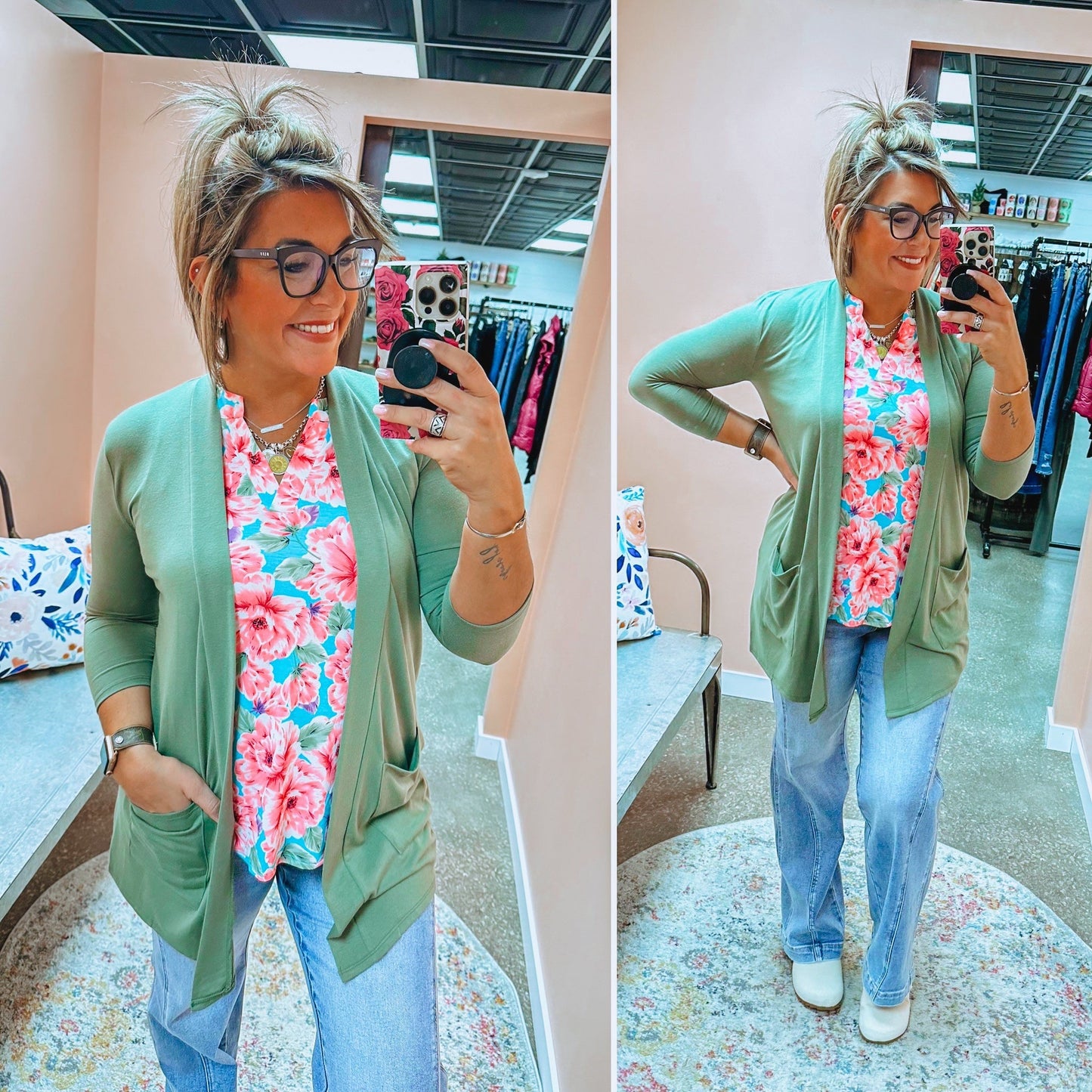 Keep On Going Cardigan - Olive