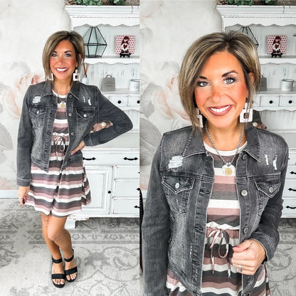 In A Flash Light Grey Jean Jacket