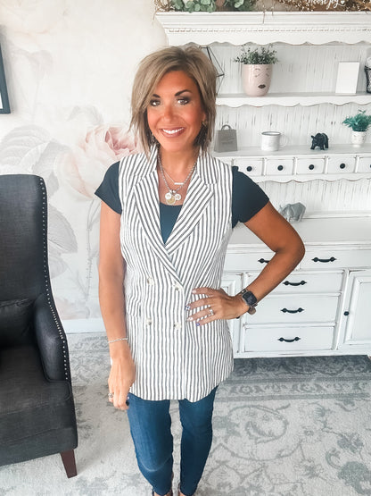 Let's Run Away Striped Vest