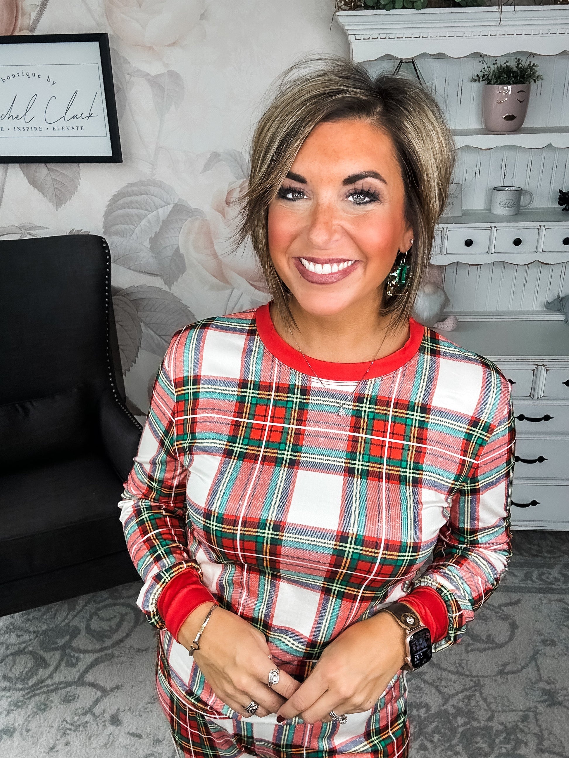 Mrs. Claus Plaid Christmas Pajamas