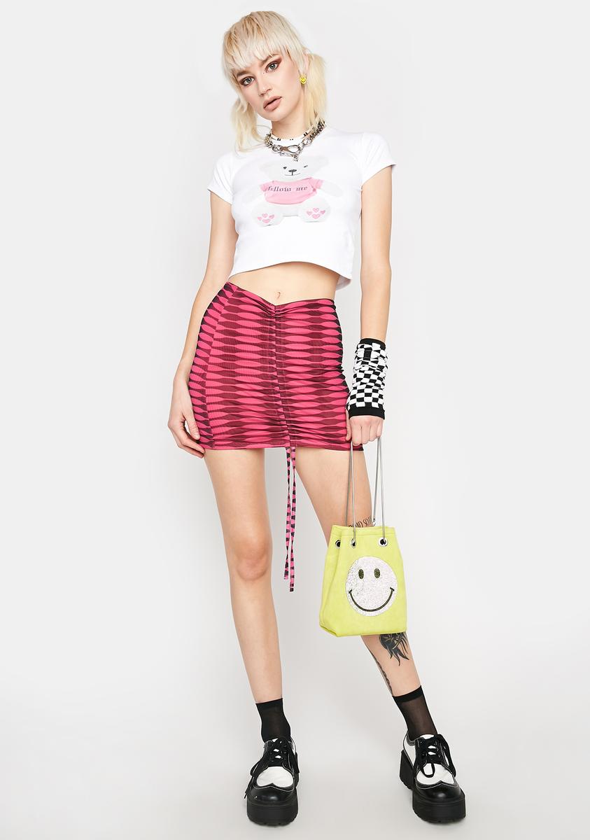 Anisa Drawstring Mesh Mini Skirt