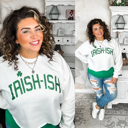 Irish-ish Glitter Cropped Sweatshirt