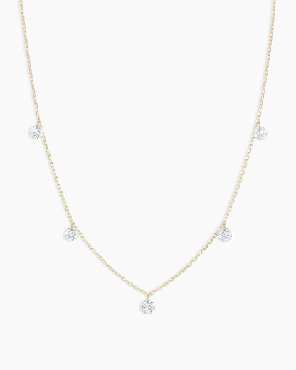 18K Floating Diamond Flutter Necklace