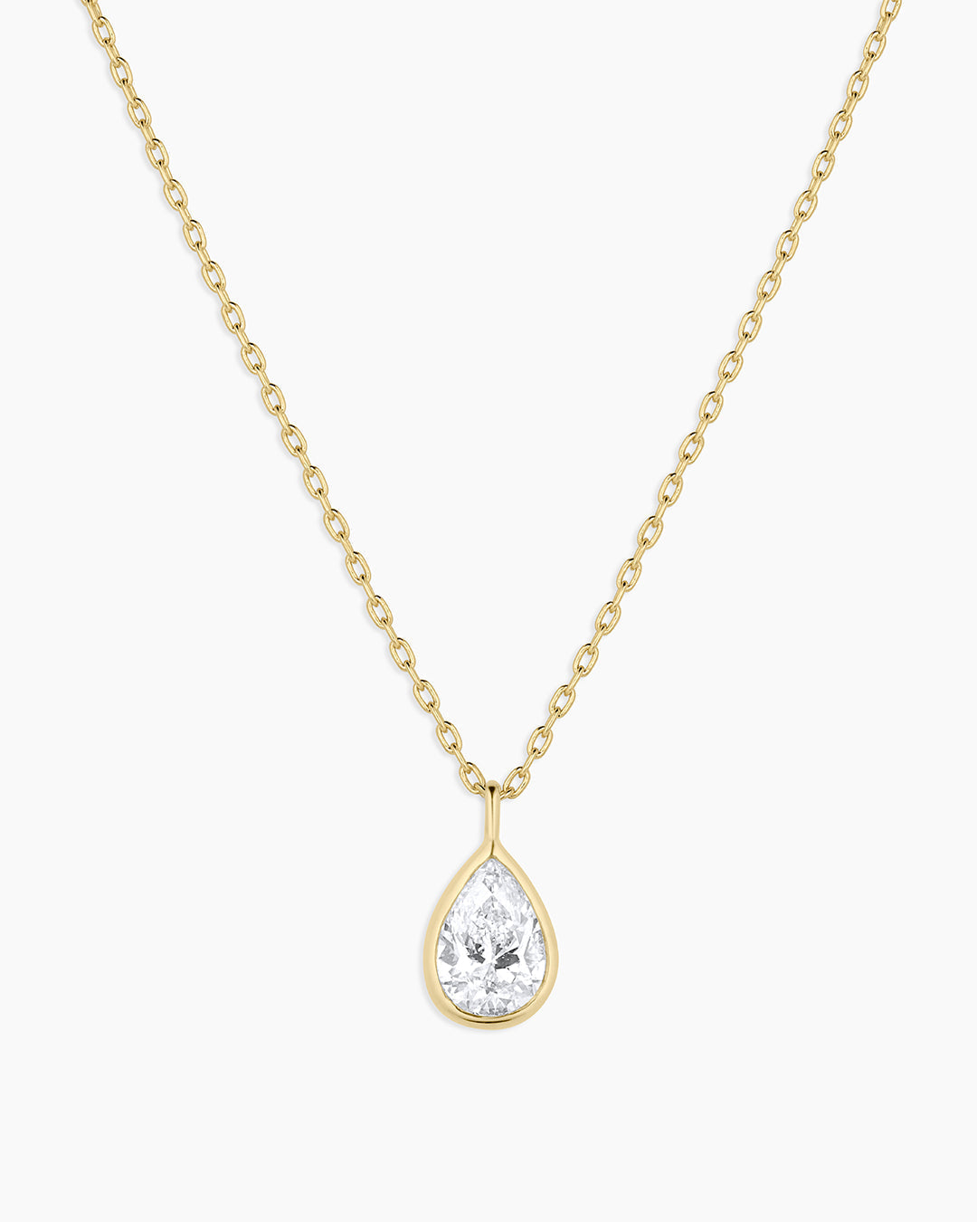 14K Classic Diamond Pear Necklace