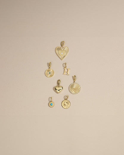 14K Gold Sun Birthstone Charm