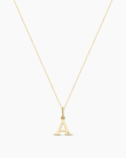 14K Diamond Vintage Alphabet Charm Necklace