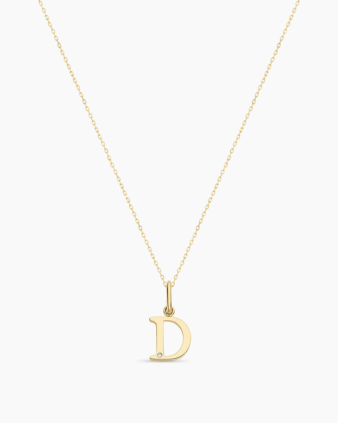 14K Diamond Vintage Alphabet Charm Necklace