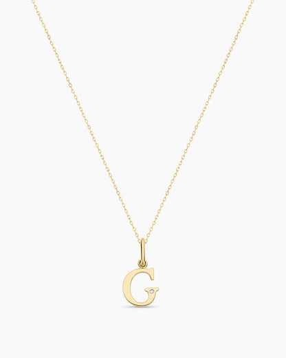 14K Diamond Vintage Alphabet Charm Necklace