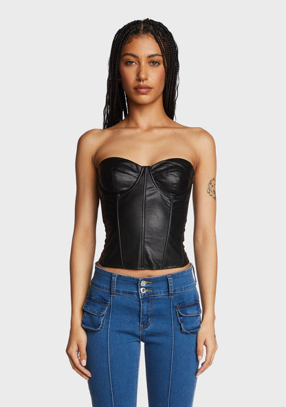 Aniyah Faux Leather Corset