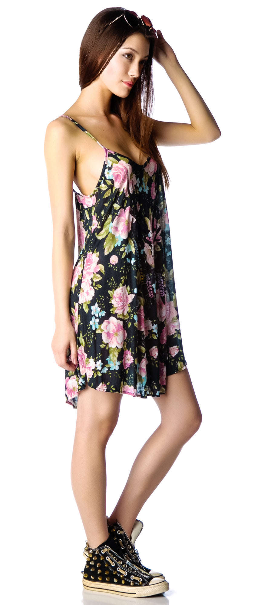 Antler Feathers Slip Dress - Off White