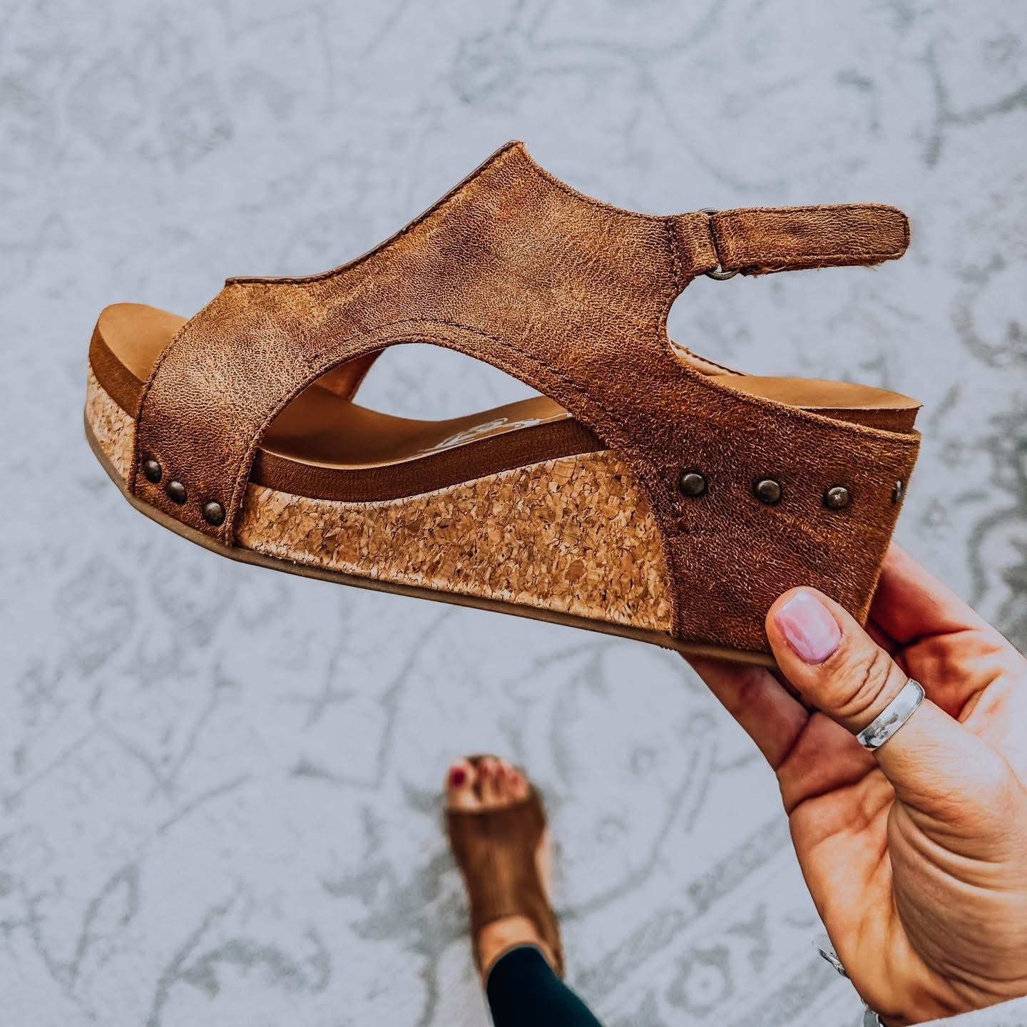 Isabella Wedge Sandal - Tan