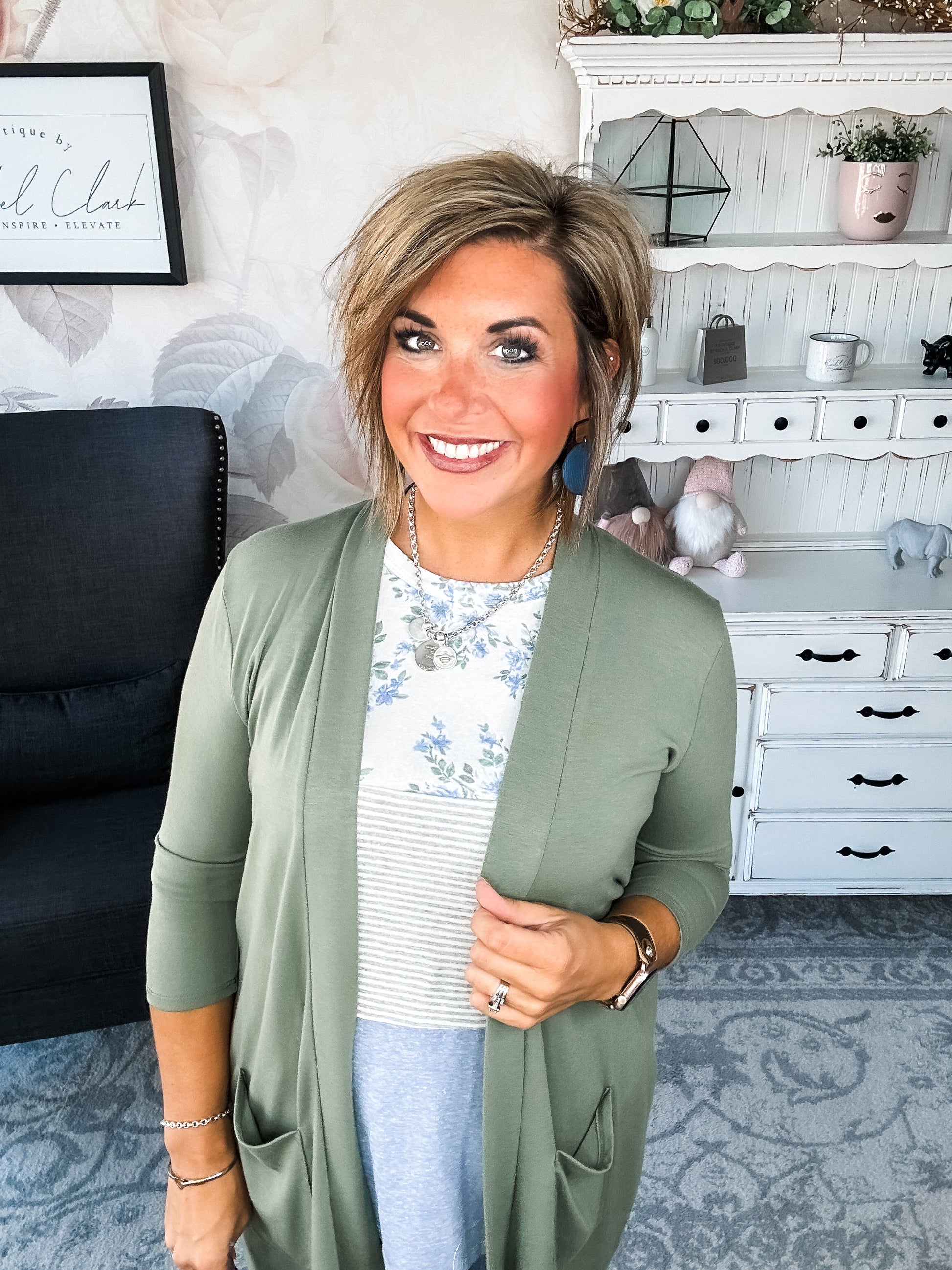 Keep On Going Cardigan - Olive