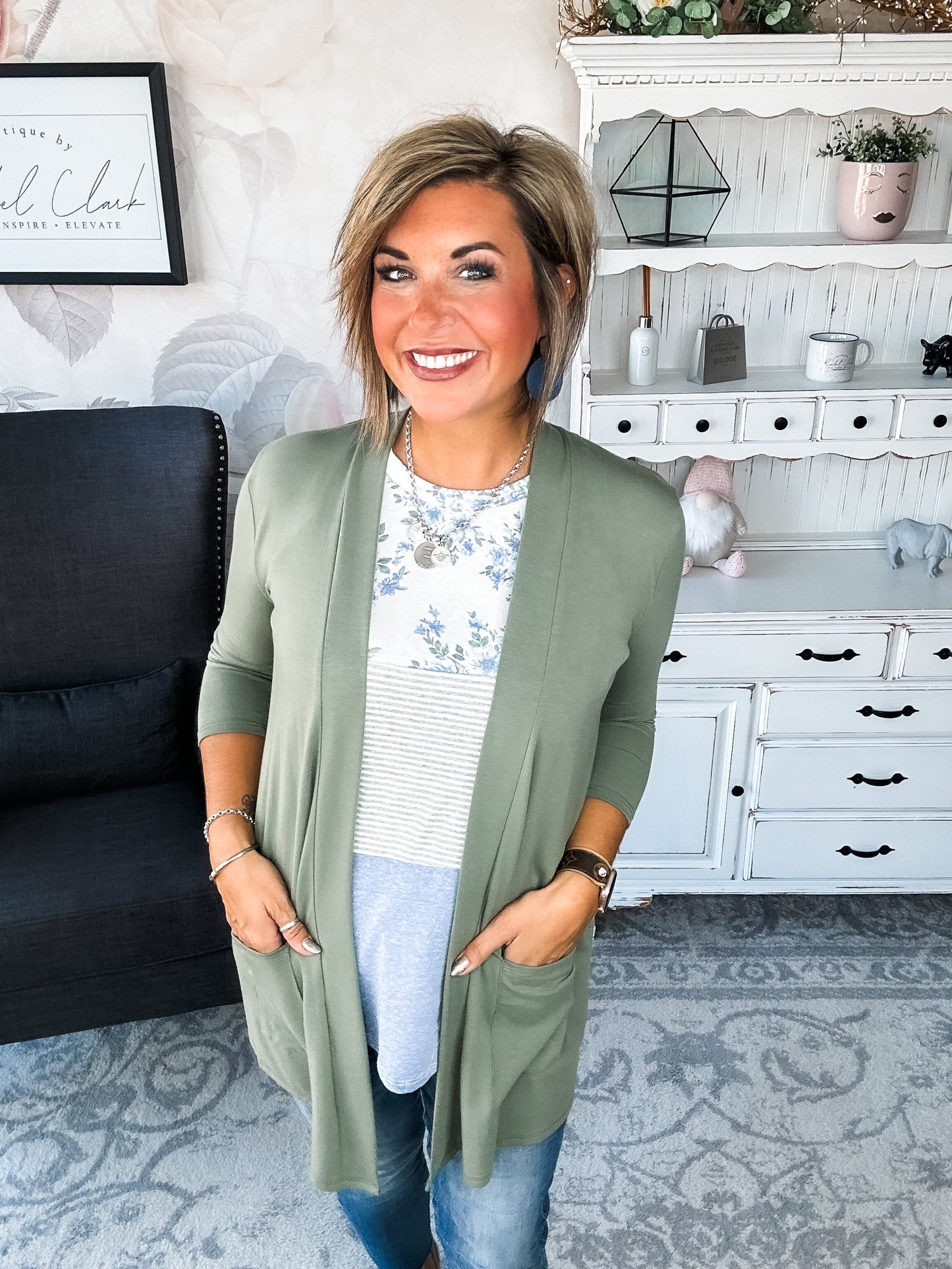 Keep On Going Cardigan - Olive