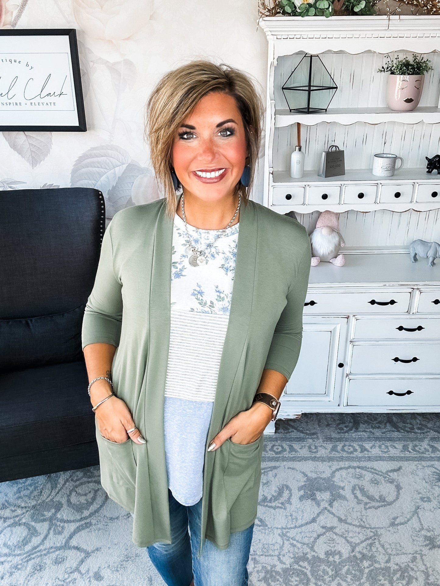 Keep On Going Cardigan - Olive