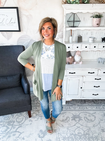 Keep On Going Cardigan - Olive