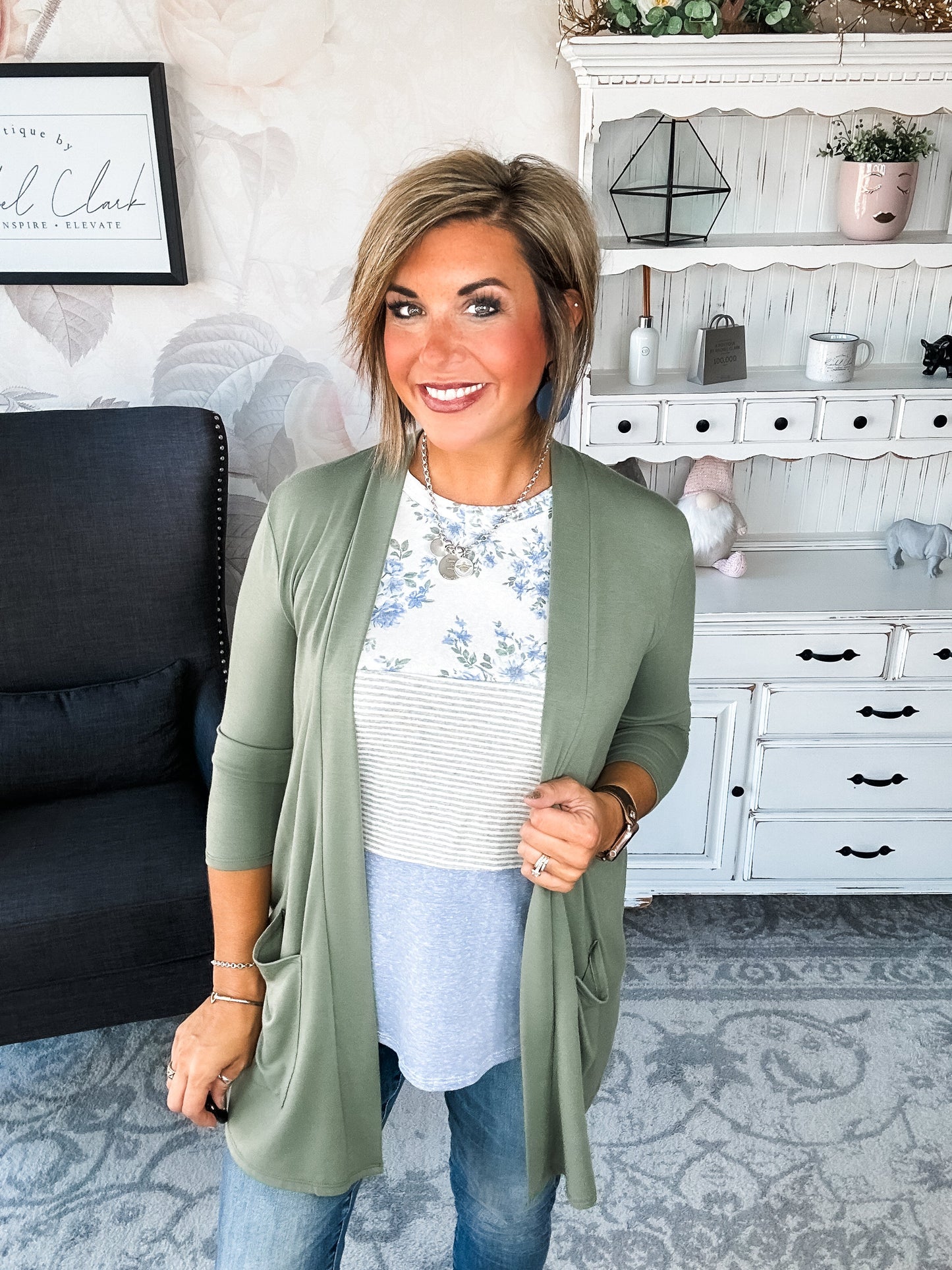 Keep On Going Cardigan - Olive