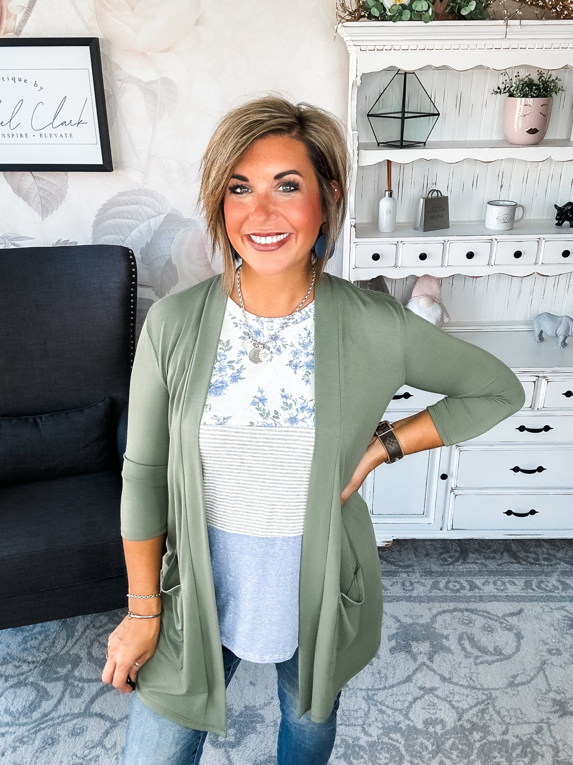 Keep On Going Cardigan - Olive