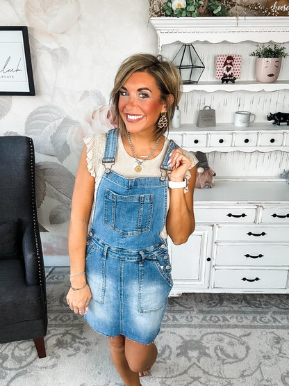 Judy Blue Raw Hem Overall Skirt