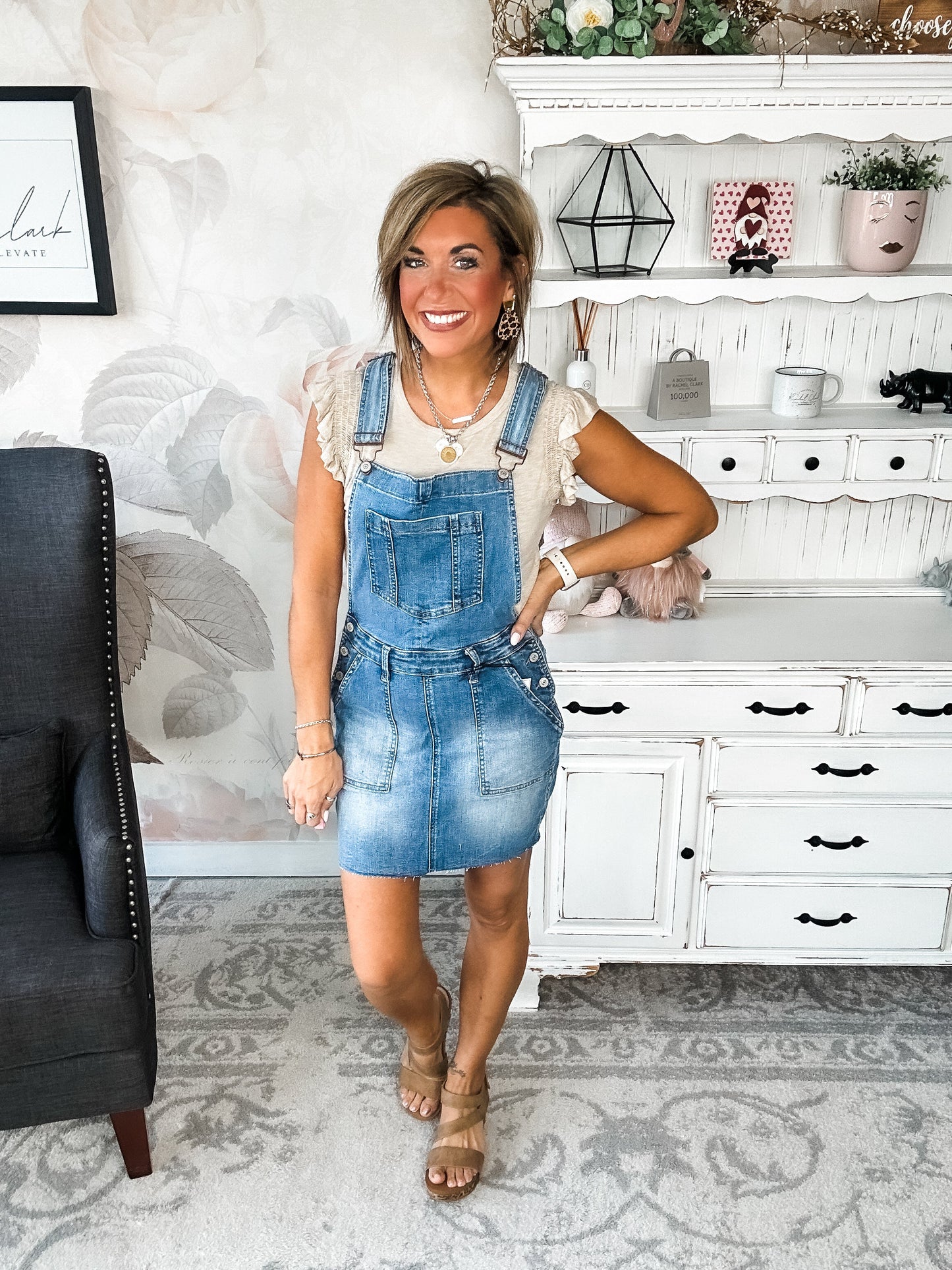 Judy Blue Raw Hem Overall Skirt