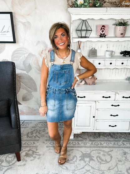 Judy Blue Raw Hem Overall Skirt